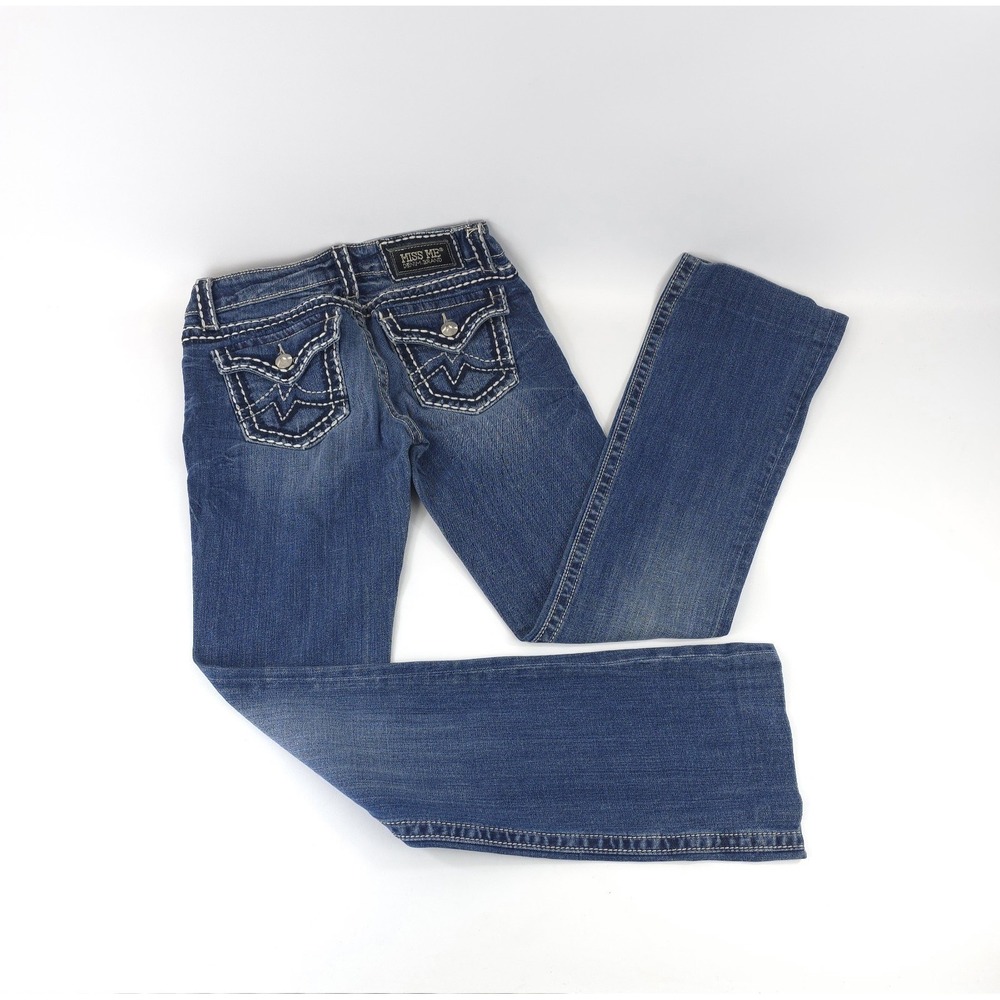 Miss Me Irene Boot Jeans Denim Jeans With White Stitching Womens  29 x 31 PLS Re
